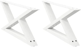vidaXL Πόδια Τραπεζιού Σαλονιού 2 τεμ. Λευκά 70x(30-31,3) εκ. Ατσάλι