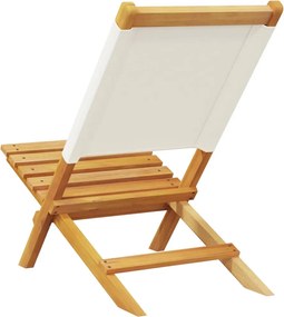 vidaXL Καρέκλες Κήπου 2τεμ. Κρεμ Λευκό Μασίφ Ακακία &amp; Ύφασμα