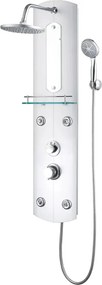vidaXL Στήλη Ντους Υδρομασάζ Ασημί 25 x 43 x 110 εκ.