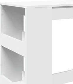 vidaXL Τραπέζι Μπαρ με Ράφια Λευκό 90x40x103,5 εκ. Επεξεργ. Ξύλο