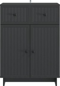 vidaXL Πλαϊνό γραφείο Μαύρο 66 x 34,5 x 90 εκ Επεξεργασμένο Ξύλο