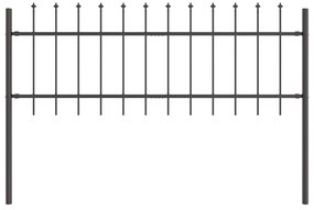 vidaXL Φράχτης Κήπου Γκρι 15.3 x 0.6 μ Ατσάλι με Επικάλυψη Πούδρας