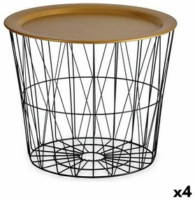 Βοηθητικό Τραπέζι Μαύρο Χρυσό Μέταλλο 52 x 40 x 52 cm (4 Μονάδες)