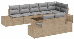 vidaXL Σετ Καναπέ Κήπου 9 pcs μπεζ και ανοιχτό γκρι 319 x 154 x 85 εκ.