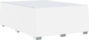 vidaXL Σκελετός Κρεβατιού με στρώμα Λευκό 140 x 200 cm ύφασμα