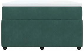 vidaXL Κρεβάτι Boxspring με Στρώμα Σκούρο Πράσινο 120x200εκ. Βελούδινο