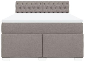 vidaXL Κρεβάτι Boxspring με Στρώμα Taupe 160x200 εκ. Υφασμάτινο