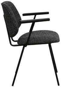 Sofia Dining Chair with Armrests Black