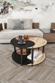 Τραπεζάκι Σαλονιού 3 τεμαχίων Καρυδιά 70x70x38 cm