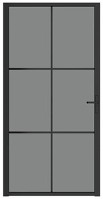 Εσωτερική Πόρτα 102,5x201,5 εκ. Μαύρο ESG Γυαλί και Αλουμίνιο - Μαύρο