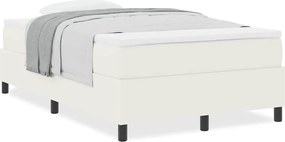 vidaXL Κρεβάτι με ελατήρια Κρέμα και Λευκό 120 x 200 cm