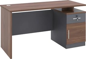 Γραφείο εργασίας Cassius pakoworld ανθρακί-καρυδί 120x60x75εκ