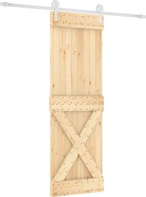 vidaXL Συρόμενη Πόρτα Φυσικό και Λευκό 70 x 210 cm