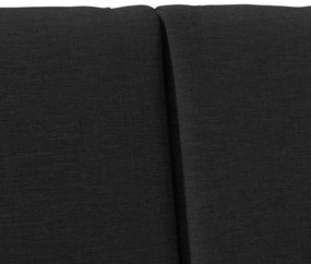 vidaXL Ταπετσαρισμένο κεφαλάρι Μαύρο 135 cm Στερεά ξυλεία πεύκου