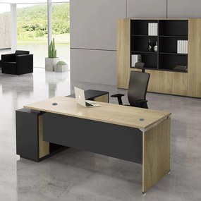 PROJECT Γραφείο Δεξιά Γωνία, Απόχρωση Sonoma - Γκρι   1τμχ