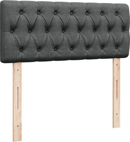 vidaXL Κρεβάτι Boxspring με Στρώμα Σκούρο Γκρι 120x200 εκ. Υφασμάτινο