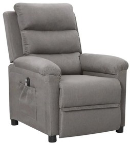 vidaXL Πολυθρόνα Ανακλινόμενη Ηλεκτρική Ανοιχτό Γκρι Υφασμάτινη