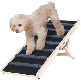 VEVOR Dog Ramp, Folding Pet Ramp for Bed, Adjustable Dog Ramp for Small, Large, Old Dogs &amp; Cats, Wooden Pet Ramp with 39.3&quot; Long Ramp, Adjustable from 15&quot; to 22&quot;, Suitable for Couch, Sofa, Car