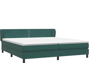 vidaXL Box Spring κρεβάτι με στρώματα σκούρο πράσινο Βελούδινο
