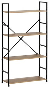Ραφιέρα ArteLibre DARROW Με 4 Ράφια Δρυς/Μαύρο Μοριοσανίδα/Μέταλλο 58.6x23.5x112cm