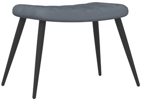 vidaXL Πολυθρόνα Relax Σκούρο Γκρι Βελούδινη με Σκαμπό