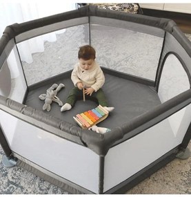 Βρεφικό Πάρκο Εξάγωνο Fabric Taupe Dreambaby
