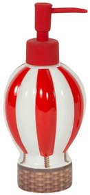 Δοχείο Κρεμοσάπουνου Airship 577045 8,5x8,5x19,3cm White-Red Marva Πορσελάνη