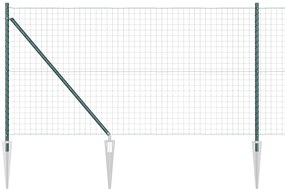 vidaXL Euro Fence με 13 Σπονδυλωτούς Πόλους 1x25 μ Γαλβανισμένο Χάλυβα Πράσινο