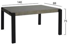 Σετ τραπεζαρίας C11173 5τμχ. με Τραπέζι Cement MDF 140x88x75εκ. &amp; Καρέκλες Alina