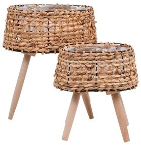 Κασπώ Δαπέδου Ψάθινο (Σετ 2Τμχ) 373-123-808 23x15x28cm/30x21x37cm Natural Mat