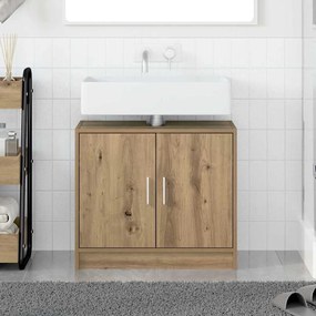 vidaXL ντουλάπι νιπτήρα  ξύλο δρυός 63x29x55 εκ. επεξεργασμένο ξύλο