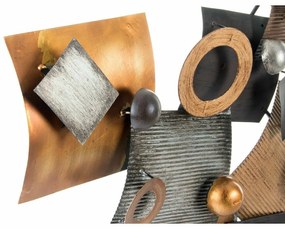 Διακόσμηση τοίχων DKD Home Decor Αφηρημένο Γκρι Μέταλλο Χαλκός Σύγχρονη Κύκλους (109 x 7 x 53 cm)