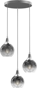 Κρεμαστό Φωτιστικό Monte 3xE27 Ø22cm Ασημί