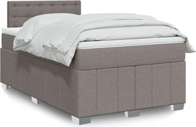 vidaXL Κρεβάτι Boxspring με Στρώμα Taupe 120x190 εκ. Υφασμάτινο
