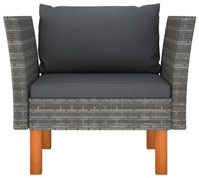 vidaXL Πολυθρόνα Κήπου από Συνθετικό Ρατάν / Μασίφ Ξύλο Ευκαλύπτου