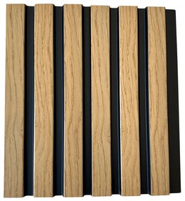 PS Panel 3D Πηχακια Τοίχου F4 Piano Natural Oak Black