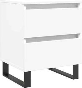 vidaXL Κομοδίνο Λευκό 40 x 35 x 50 εκ. από Επεξεργασμένο Ξύλο