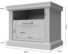 Κομοδίνο Tahoma 1S-Leuko