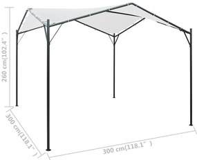 vidaXL Κιόσκι Λευκό 3 x 3 x 2,6 μ. 180 γρ./μ²