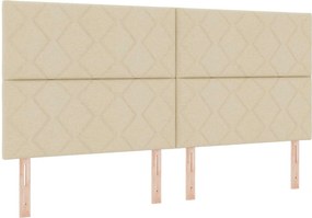 vidaXL Κρεβάτι box spring με στρώμα Κρεμ 200 x 200 cm Ύφασμα