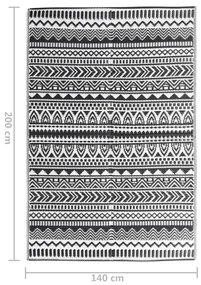 vidaXL Χαλί εξωτερικού χώρου ARAKIL Μαύρο 140x200 cm PP