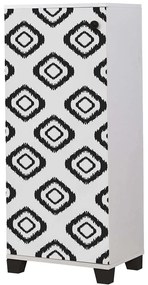 Παπουτσοθήκη Filinta Fas 869VEL6509 50x38x127cm White-Black Πλαστικό,Μοριοσανίδα
