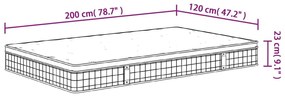 Στρώμα με Bonnell Springs Μεσαία Σκληρότητα 120 x 200 εκ. - Λευκό