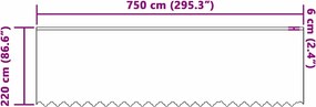 vidaXL Κουρτίνα Δαντέλας με κουρτίνες Λευκό 220 x 750 εκ Πολυεστέρας