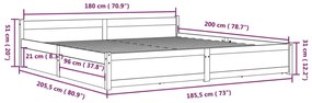 Πλαίσιο Κρεβατιού Συρτάρια Λευκό 180 x 200 εκ Super King Size - Λευκό