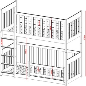 KONRAD 90x200 grey bunk bed Lano Furniture