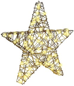 vidaXL 3D Αστέρι με 50 LED Θερμό λευκό 55 x 52.5 x 9 εκ Ρατάν