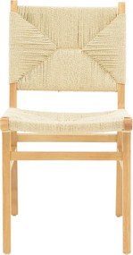 Καρέκλα Arten pakoworld σχοινί-rubberwood σε φυσική απόχρωση 60x55x85εκ