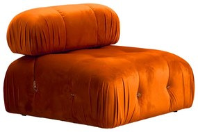 Πολυμορφικός καναπές Divine 2 βελουτέ σε χρώμα πορτοκαλί 288/190x75εκ - Ύφασμα - 071-001480