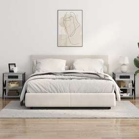 vidaXL Κομοδίνο με Σταθμό Φόρτισης Γκρι sonoma Επεξεργασμένο ξύλο
